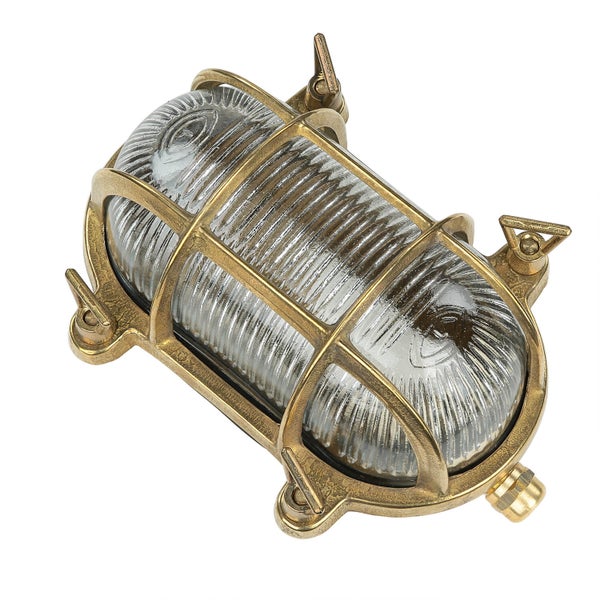 Ovale Wandleuchte mit Schutzgitter