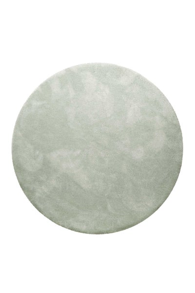 Teppich Rund Hellgrau Grün Hochflor Pisa Homie Living 120 cm rund