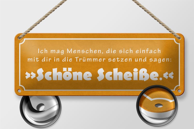 Blechschild Spruch 27x10cm ich mag Menschen die sich Dekoration