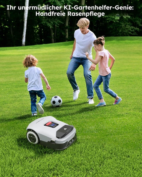 ANTHBOT KI Genie 1000 Mähroboter ohne Begrenzungskabel Max. 2000m², Full Frequenzband RTK+4-Kamera-Vision Rasenmäher Roboter ohne Kabel, Mehrzonen-Management, Hindernisvermeidung