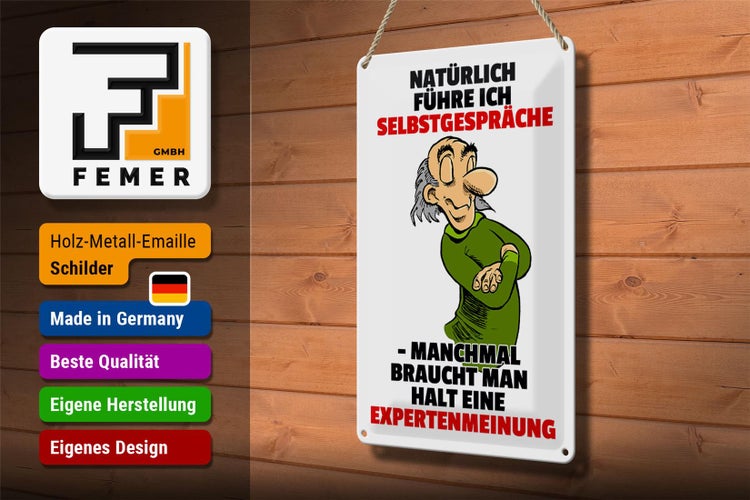 Blechschild Spruch 20x30cm Selbstgespräche Expertenmeinung