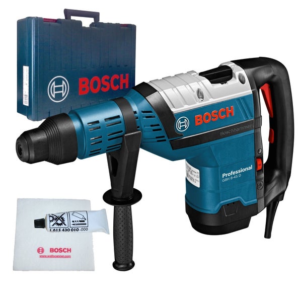 Bosch Professional Bohrhammer GBH 8-45 D inklusive Transportkoffer, Fetttube und Reinigungstuch.