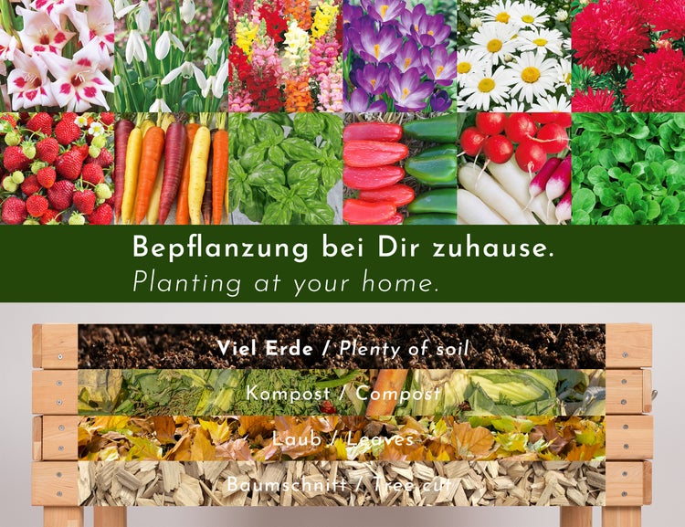 WONDERMAKE - Premium Hochbeet aus Kirschbaum Holz groß für Garten Balkon Terrasse, Pflanzkasten Bausatz XL hochwertig rechteckig mit Vlies-Folie, Kräuterbeet Pflanzenkasten deko, braun