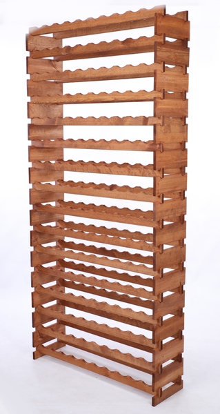 Weinregal VINOTECA FLEX PRO HxBxT 219x103x28cm 160 Flaschen auf 16 Ebenen Massives Kiefernholz Braun geölt