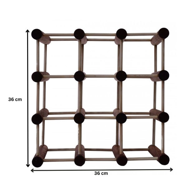 PROREGAL Modulares Weinregal Vinotega Mod HxBxT 36 x 36 x 24 cm 3 x  9 Flaschen Massives Kiefernholz Braun Geölt