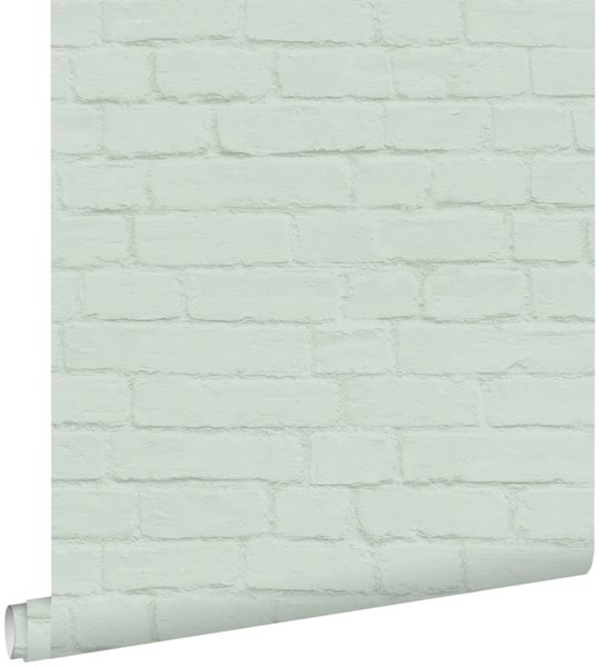 ESTAhome Tapete Backstein-Optik Mintgrün - 53 cm x 10.05 m - 139193