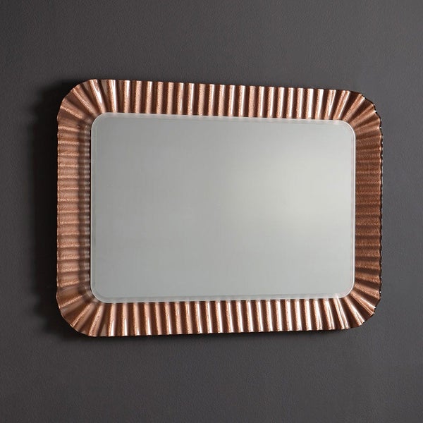 LED-Spiegel mit geschmolzener Glasrahmen in Wellenform Bronze 94x68 cm