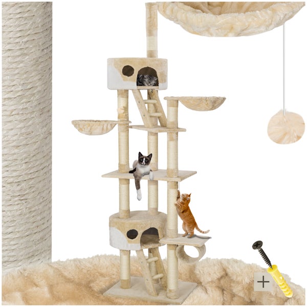 Katzenkratzbaum mit Liegeflächen, Höhlen und Sisalstämmen für die Krallenpflege