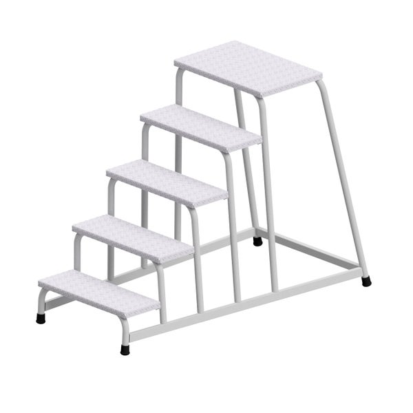 Treppenpodest mit vier Stufen aus Metall