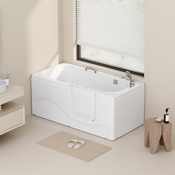 Home Deluxe - Seniorenbadewanne inkl. Whirlpool- VITAL M Rechts - Maße: 153 x 76 x 64cm - inkl. komplettem Zubehör I Badewanne mit Tür, Senioren Badewanne mit Einstieg, Whirlpool-Badewannen
