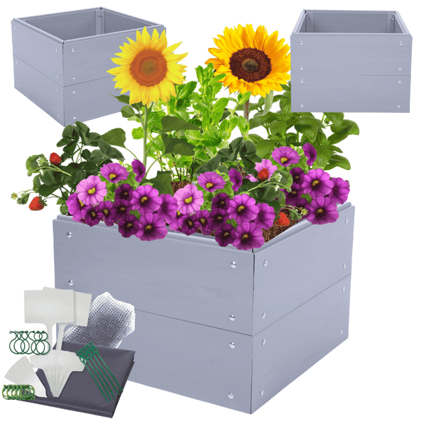 Hochbeete Growline Plast HxBxT 41x60x45 cm 2 Ebenen Kunststoff Grau