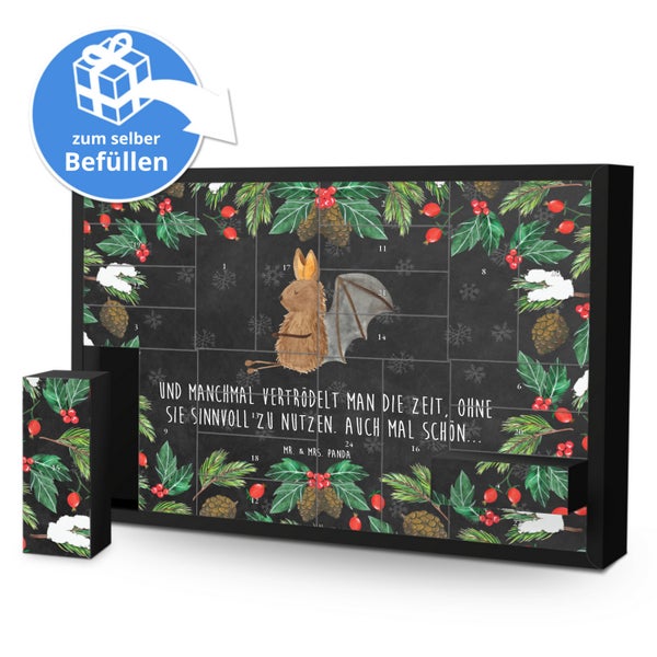 Mr. & Mrs. Panda Befüllbarer Adventskalender Fledermaus Sitzen - Schwarz