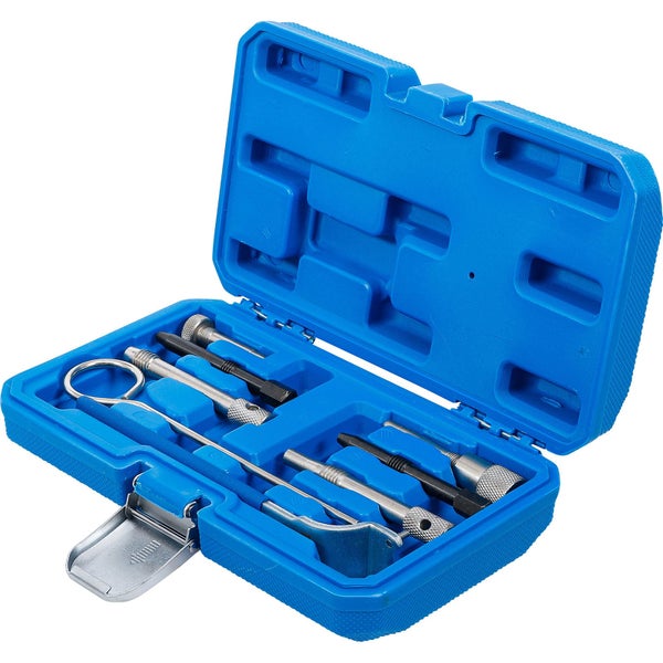 Werkzeugsatz in blauem Koffer
