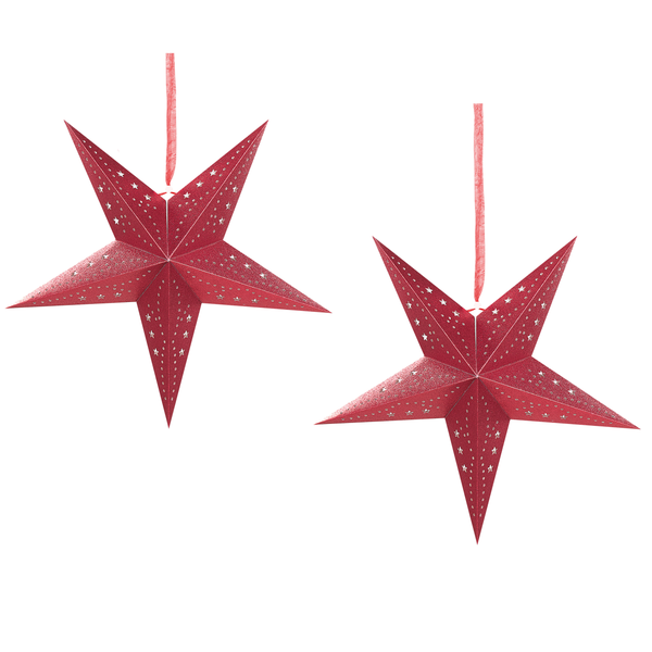 Wanddekoration 2er Set LED MOTTI Stern 45 cm Rot