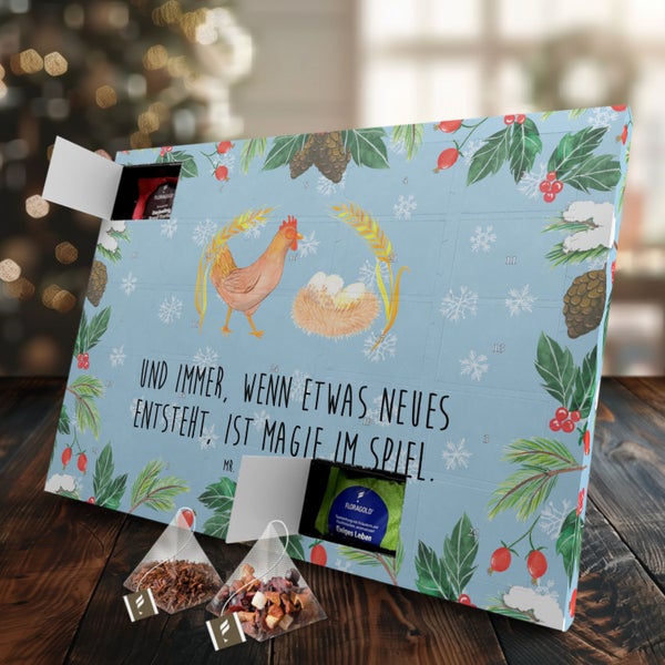 Mr. & Mrs. Panda Tee Adventskalender Huhn Stolz - Blau Pastell