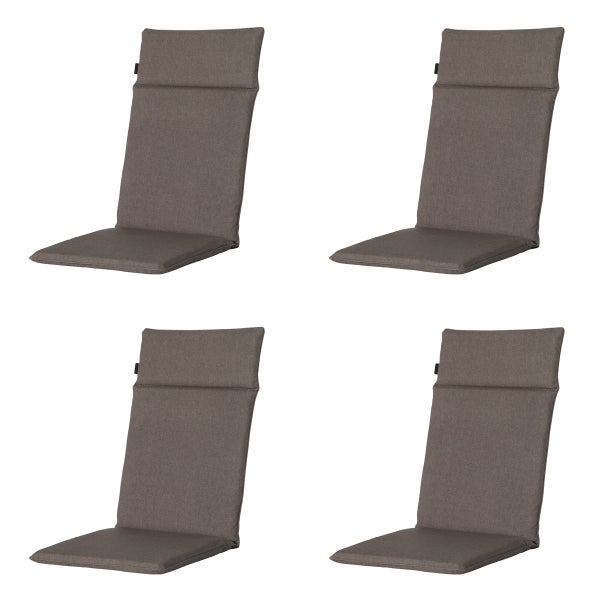 Hochlehnerauflage Oxford, Taupe – Ca. 120x50 cm - 4er-Set