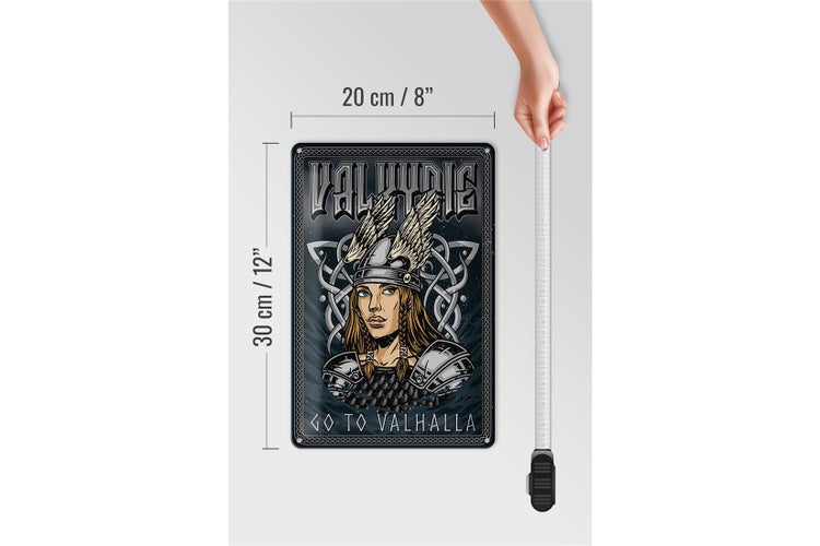 Blechschild Spruch 20x30cm Valkyrie go to Valhalla Wiking