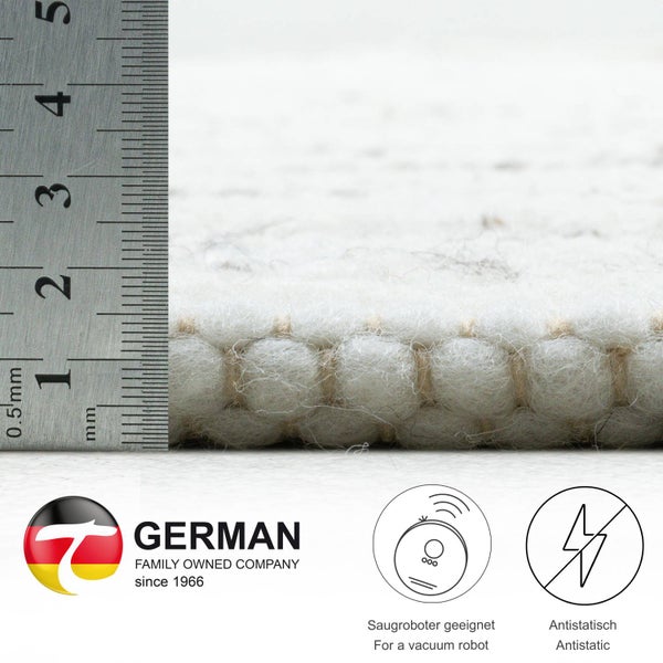 Handgewebter naturbelassener Wendeteppich Alm-Glück Natur Grau 90x160 cm