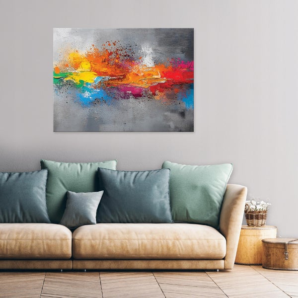 Bilder Abstrakt Grau Loft Modern Leinwandbild 60x40 cm