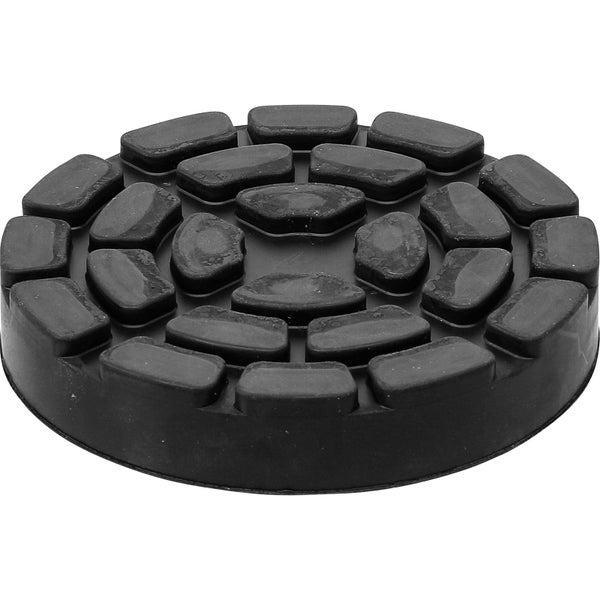 Runde Gummiauflage für Wagenheber mit profilierter Oberfläche.