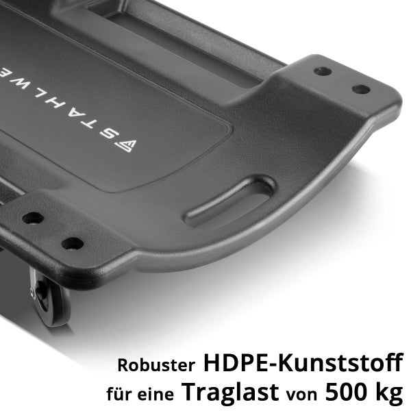 Stahlwerk Montagewagen aus HDPE-Kunststoff, Traglast 500 Kilogramm