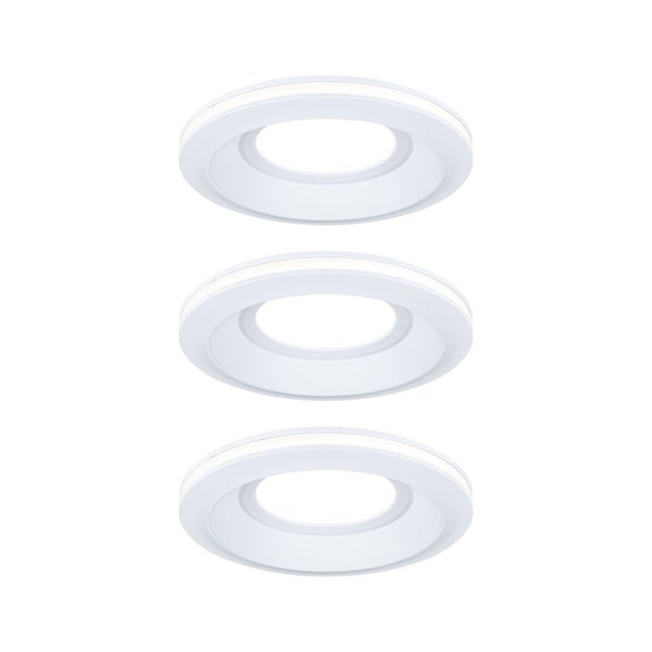 LED Einbauleuchte Sormus 3er-Set IP65 rund 100mm 3x4,8W / 1,5W 560lm / 180lm 230V 3000K Weiß