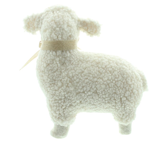 FRANK FLECHTWAREN|Figur Lämmchen, 22 x 12 x 22 cm, TEXTIL, KUNSTSTOFF, JUTE