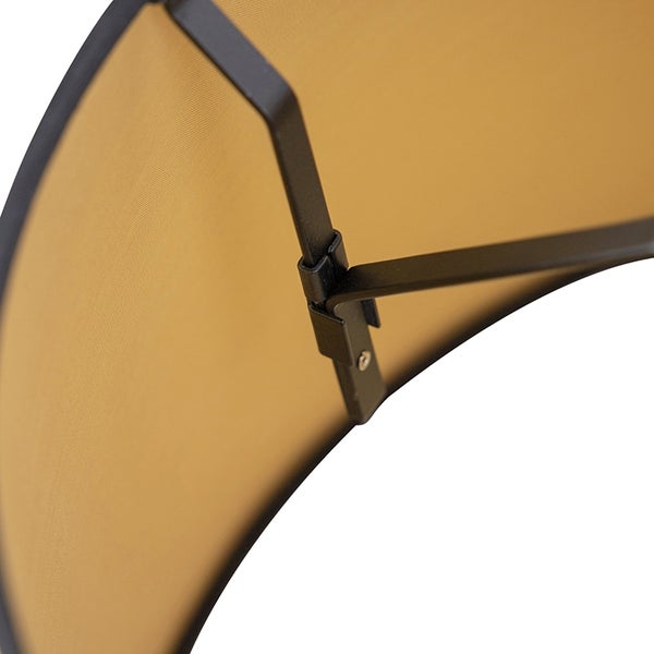 Baumwolllampenschirm schwarz 35/30/20 mit goldenem Interieur