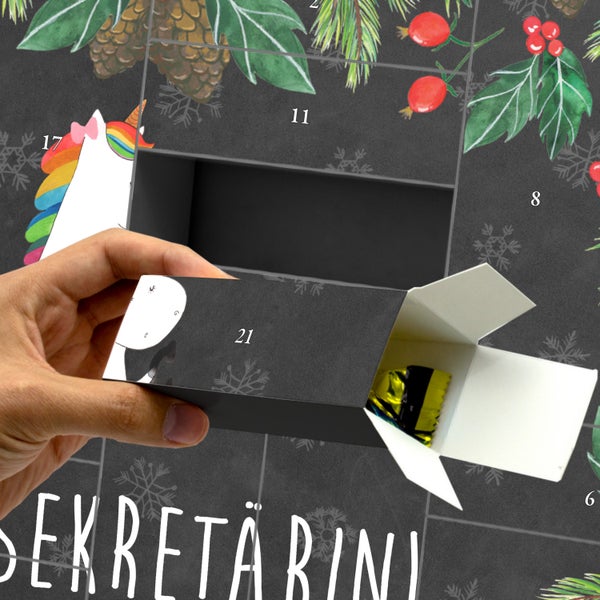 Mr. & Mrs. Panda Befüllbarer Adventskalender Einhorn Sekretärin - Schwarz