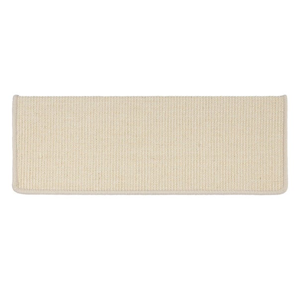 FLOORDIREKT Stufenmatte aus Sisal - Pure Nature - Umkettelt & Selbstklebend - Elfenbein - 23,5 x 65 cm - Rechteckig