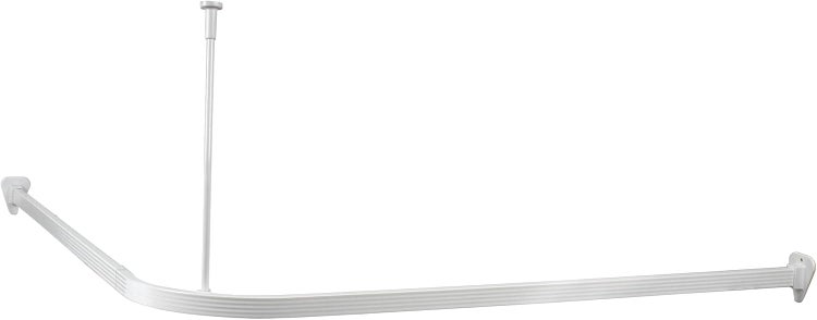 Duschstange Universal Duschvorhangstange Duschvorhangschiene Weiss L -Form (90 x 90 cm)