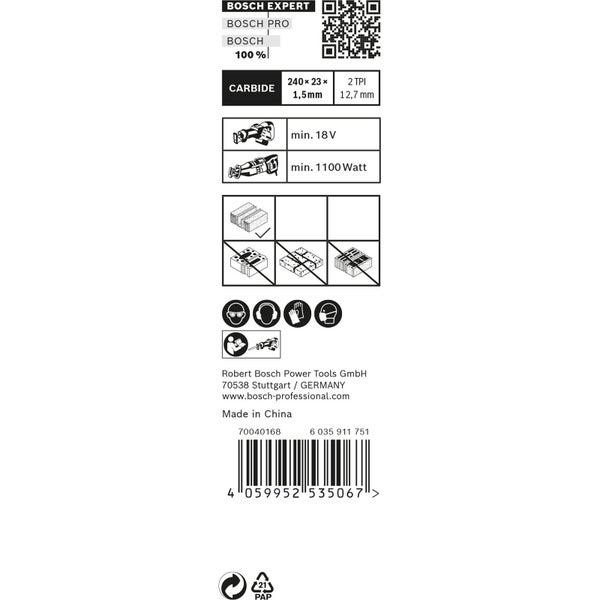 Bosch 10x Expert Hollow Brick S 1543 HM Säbelsägeblatt - 2608900416