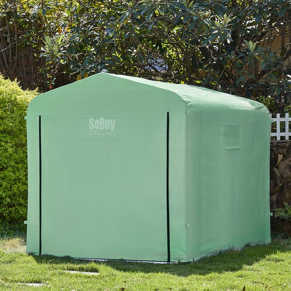 SoBuy Gerätehaus aus Stoff im Garten