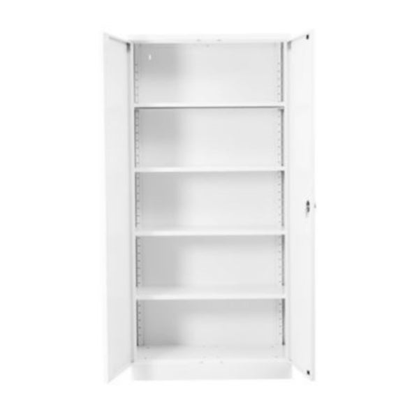 PROREGAL Stahlschrank Bee 8 Fachböden HxBxT 195 x 92 x 50 cm Pulverbeschichtetes & Verstärktes Fachbodenmaterial Weiß & Weiß