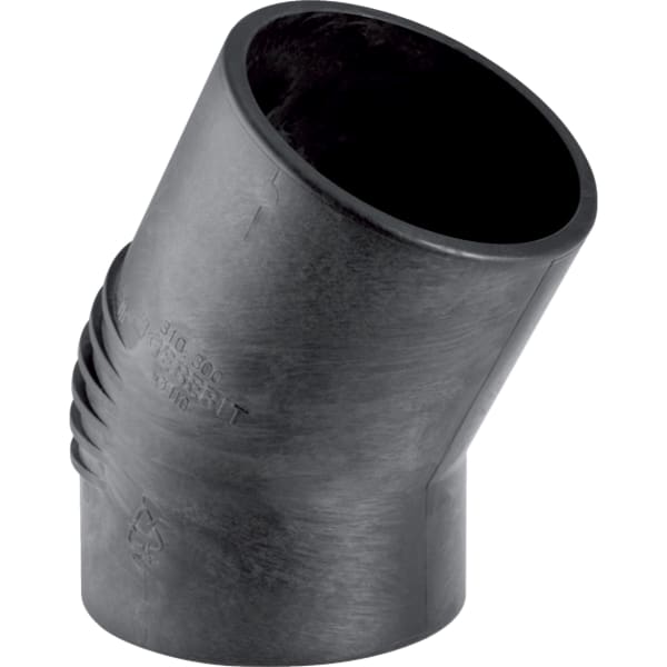 Geberit Bogen 45 Grad aus Polyethylen für Abwassersysteme.