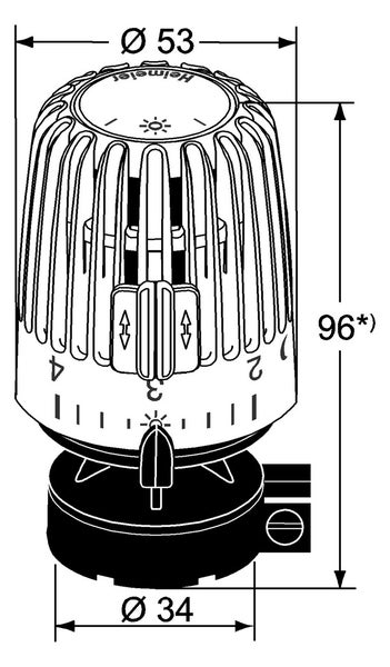 HEIMEIER Thermostat-Kopf VK – Für Danfoss RAV / Standard, 9800-24.500