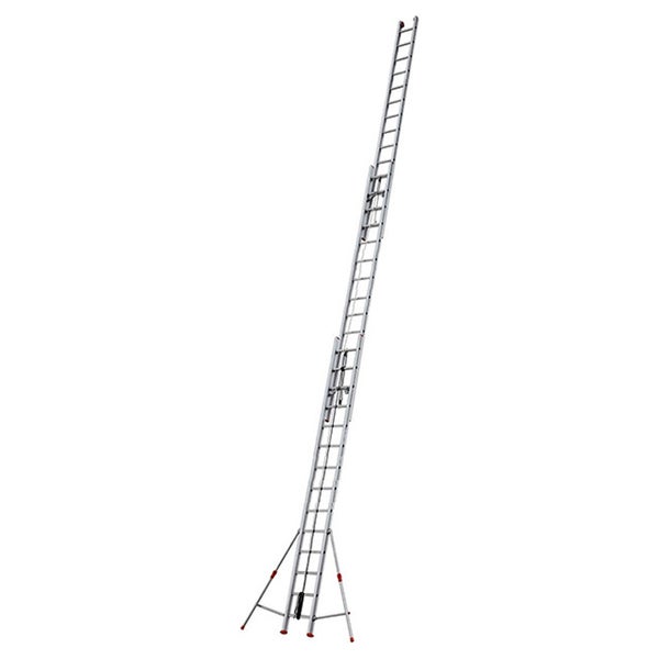 Ausziehleiter aus Aluminium mit Stützfüßen