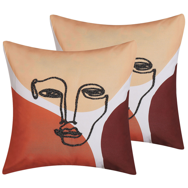 Dekokissen 2er Set RUDBEKIA 45 x 45 cm Bunt Abstraktes Muster