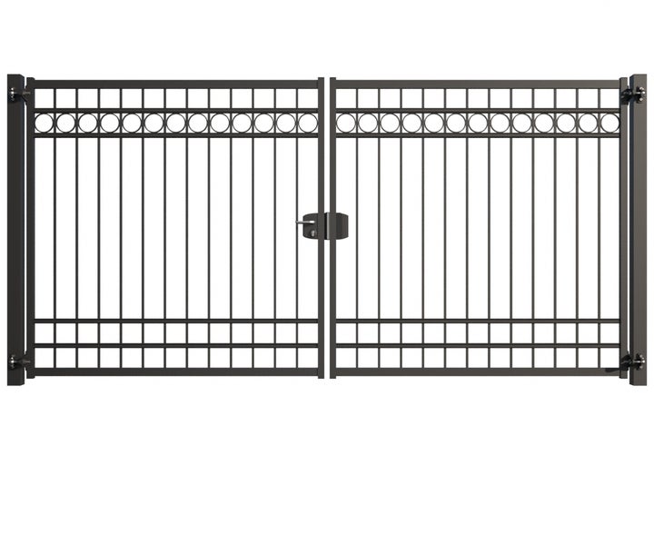 Doppelflügeltor aus Metall mit Zierelementen