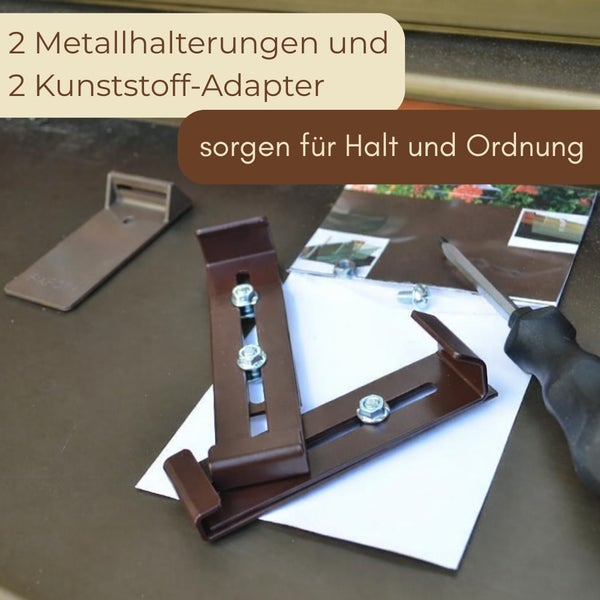Metallhalterungen und Kunststoffadapter für die Montage