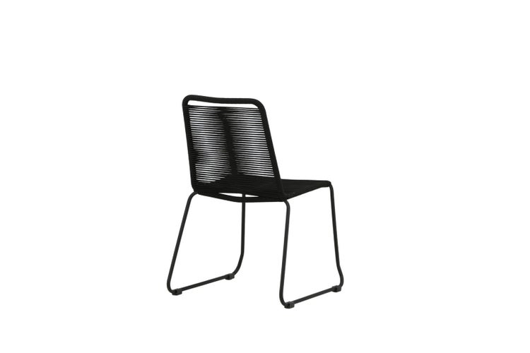 Lindos Gartenstuhl stapelbar schwarz. 2er Set