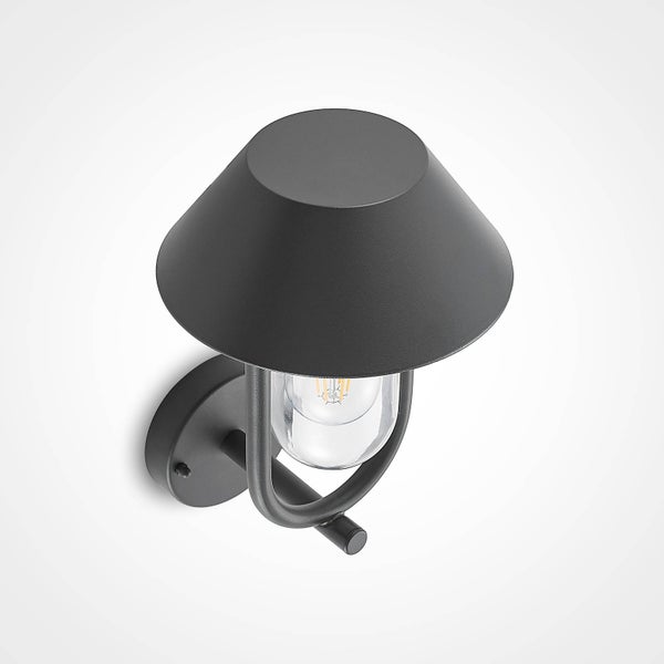 Lucande Wandleuchte außen Olinum (spritzwassergeschützt (Modern) in Schwarz aus Aluminium (1 flammig, E27) - Außenwandleuchten Wandlampe Led Außenlampe Outdoor für Außenwand/Hauswand