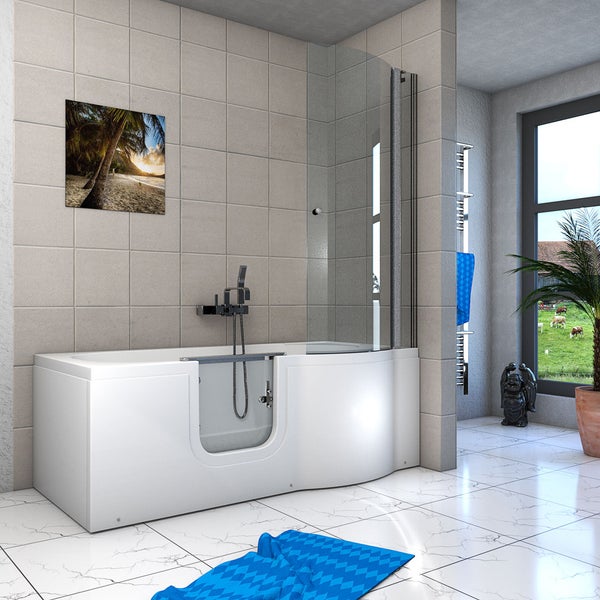 Seniorendusche und Sitzwanne mit Tür S12D-L 170x85cm