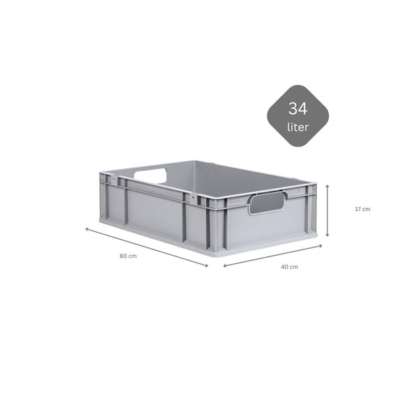 PROREGAL Spar Set 10x Eurobox Nextgen Economy Mit Auflagedeckel & 4x Schiebeschnappverschlüsse Schwarz Griffe Offen HxBxT 17 x 40 x 60 cm 34 Liter