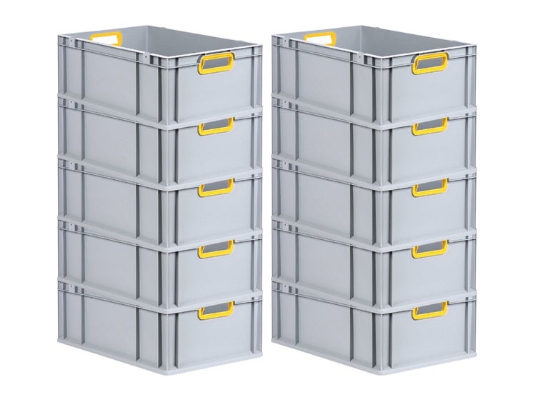 PROREGAL Eurobox Nextgen Color HxBxT 22 x 40 x 60 cm 44 Liter Griffe Gelb Offen Verstärkter Boden Eurobehälter Transportbox