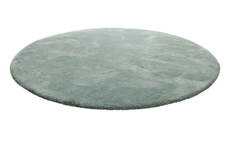 Teppich Rund Türkis Grau Hochflor Pisa Homie Living 120 cm rund