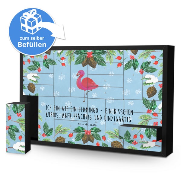 Mr. & Mrs. Panda Befüllbarer Adventskalender Flamingo Classic - Blau Pastell