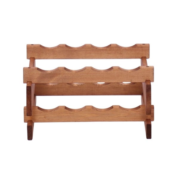 Weinregal VINOTECA FLEX PRO HxBxT 23x46x28cm 8 Flaschen auf 2 Ebenen Massives Kiefernholz Braun geölt
