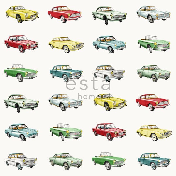 Illustration verschiedener Oldtimer-Automobile