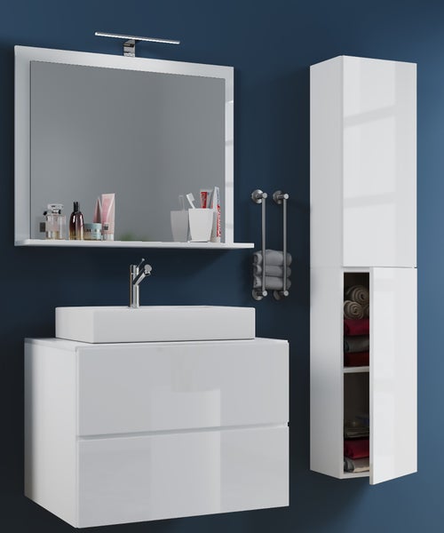 4-tlg. Waschplatz Waschtisch Lendas L Schublade
